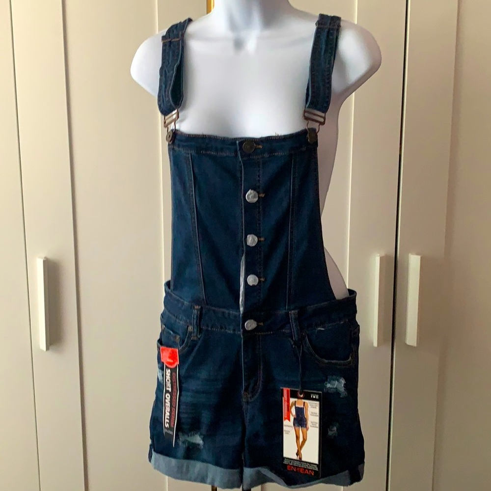 Agaci enjean denim short overalls